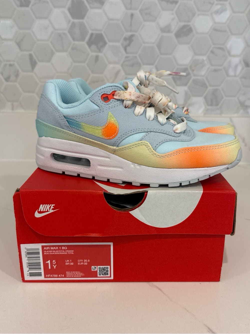 Nike Air Max 1 BG Kids Size 1.5 Youth New